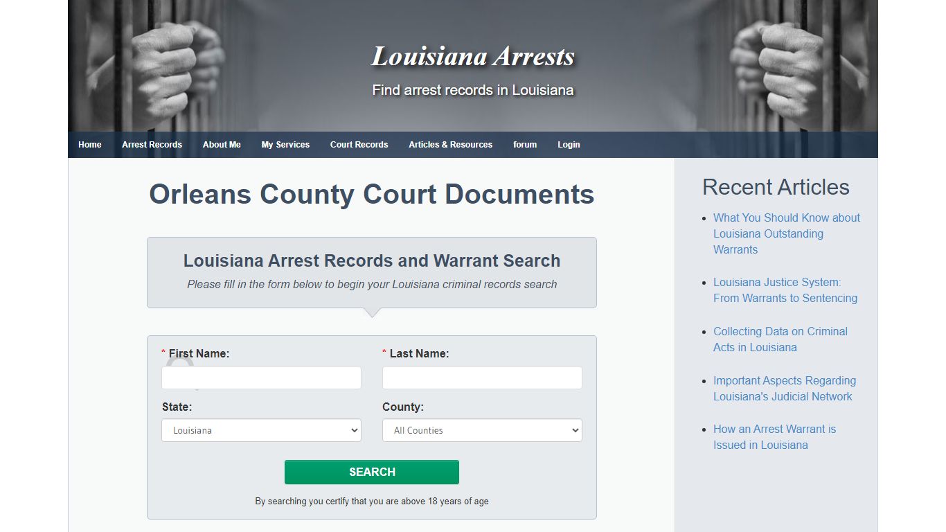 Orleans County Court Documents - Louisiana Arrests